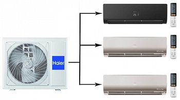 Мульти сплит-система на 3 комнаты Haier Flexis Super Match 3U70S2SR5FA/AS25S2SF2FA-B/AS25S2SF2FA-G*2шт с установкой